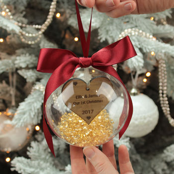 Personslied 'Our First Christmas' Bauble Decoration, 3 of 5