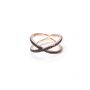 Cross X Cz Ring Rose Or Gold Plated 925 Silver, thumbnail 4 of 10