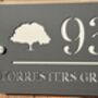 Personalised Silhouette Tree Design House Number Sign Acrylic, thumbnail 2 of 11