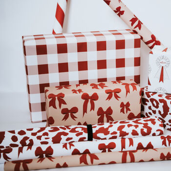 Christmas Red Gingham Luxury Wrapping Paper, 4 of 6