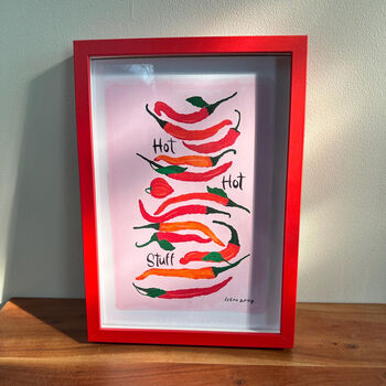 Chilli A4 Art Print And Chilli Earrings Gift Set, 5 of 9