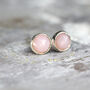 Pink Opal Stud Earrings Silver Or Gold, thumbnail 5 of 11