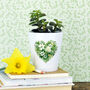 Personalised Floral Heart Teacher Plant Pot, thumbnail 2 of 3
