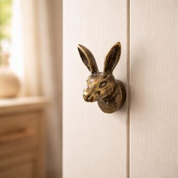 Elegant Rabbit Head Brass Drawer Knob, 6 of 6