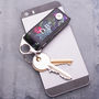 Personalised Initials, Tropical Leather Photo Key Ring, thumbnail 2 of 4