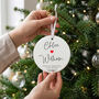 Couples Ceramic Disc Hanging Decoration Bauble + Gift Box, thumbnail 2 of 8