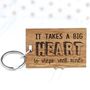 Personalised 'It Takes A Big Heart' Teachers Keyring, thumbnail 1 of 3