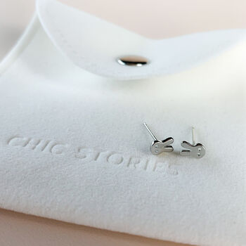 Sterling Silver Tiny Bunny Rabbit Stud Earrings, 5 of 7