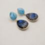 Labradorite, Larimar Dangle Silver Earrings, thumbnail 7 of 7