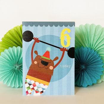 Bear 6th Birthday Card, 4 of 5