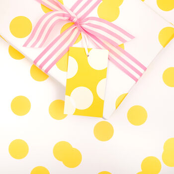 Luxury Polka Dot Wrapping Paper, Yellow, 4 of 7