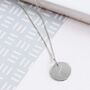 Sterling Silver Engraved Disc Necklace, thumbnail 1 of 5