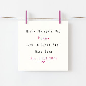 Happy Mother's Day From The Bump Personalised Card T, 2 of 4