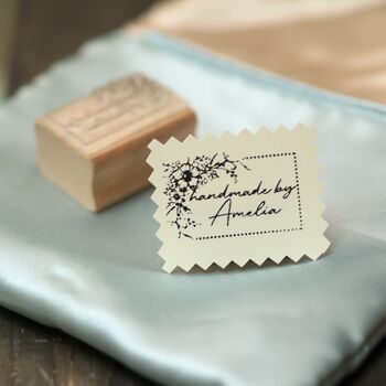 Botanical Style Handmade By Personalised Rubber Stamp, 2 of 4