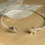 Dainty Jasmine Flower Sterling Silver Bangle, thumbnail 4 of 10