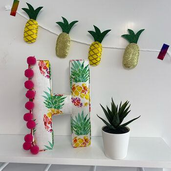 Fabric Pom Pom Trim Letter, 3 of 8
