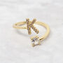 Gold Plated Adjustable Personalised Initial Ring, thumbnail 3 of 5