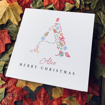 Personalised Christmas Card With Initial, 5 of 10