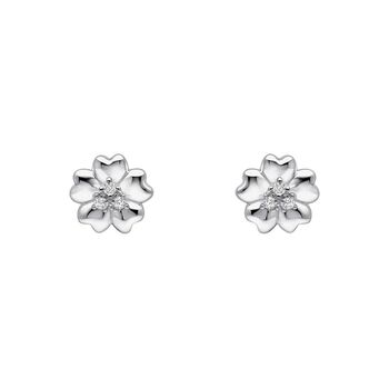 Sterling Silver And Gemstone Flower Stud Earrings, 2 of 6