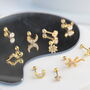 Screw Back Gold And Silver Stud Earring For Her, thumbnail 1 of 9