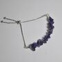 Amethyst Crystal Slider Bracelet Silver Plated Chain, thumbnail 1 of 5