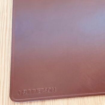 Personalised Leather Mouse Mat, Conker Brown, 5 of 12
