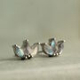 Labradorite Lotus Stud Earrings, thumbnail 1 of 6