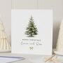 Personalised Merry Christmas Tree Card For Couple, thumbnail 1 of 7