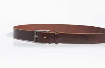 Handmade Belt Men's English Leather Belt Brown 35mm Wide, 6 of 10