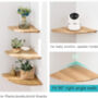 Corner Shelf Solid Oak Wood Floating Wall Mounted, thumbnail 10 of 12