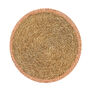 Coloured Trim Natural Round Grass Placemat, thumbnail 7 of 9