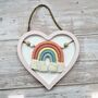 Rainbow Nursery Decor | New Baby Gift | Wooden Heart Macrame, thumbnail 3 of 5