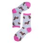 Women's Bamboo Dachshund Sausage Dog Socks Pink, thumbnail 1 of 2