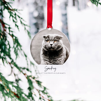 Personalised Pet Cat Memorial Hanging Bauble Decoration, 9 of 10