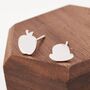 Magritte’s Apple And Bowler Hat Stud Earrings, thumbnail 5 of 11