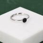 Sterling Silver Minimalist Genuine Black Onyx Ring, thumbnail 2 of 10