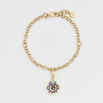 Gold Pansy Charm Bracelet, 2 of 10