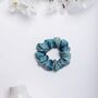 100% Silk Small Scrunchie Tie And Dye Blues, thumbnail 2 of 2