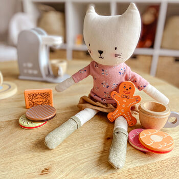 Wooden Tea Party Biscuits For Toy Kitchen, 4 of 5