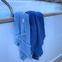 Aegean Waffle Towel Marine Blue, thumbnail 8 of 12