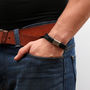 Men's Traveller Compass Personalised Leather Bracelet, thumbnail 2 of 10