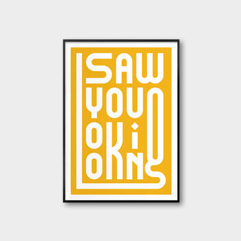 Saw You Looking, Poster Print, Retro Print, 5 of 11