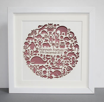 Personalised Paper Cut Animal Circle Picture, 5 of 7