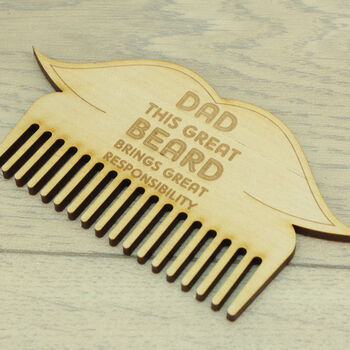 Personalised Wooden Beard Comb, 2 of 2