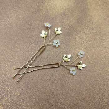 Set Of Two Floral Bridal Hair Pins, 9 of 13