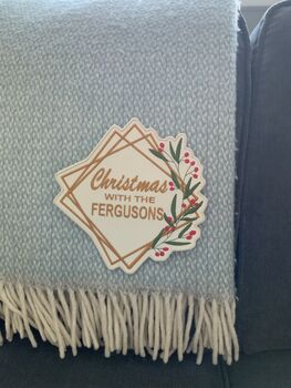 Personalised Large Family Christmas Geometric Frame Patch | Decorate Cushions, Throws, Blankets | Personalised Christmas Home Decor, 2 of 3