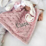 Personalised Pink Bobble Bunny Baby Comforter, thumbnail 6 of 6