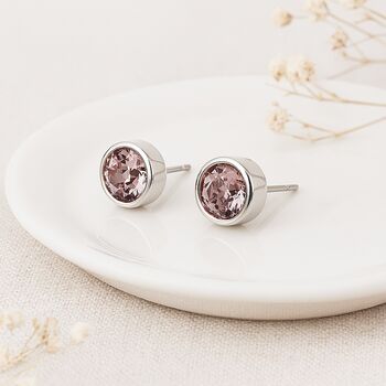 Sterling Silver June Birthstone Stud Earrings – 7mm, 4 of 8