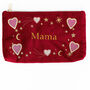 Personalised Embroidered Red Velvet Make Up Bag Accessories Pouch, thumbnail 7 of 8