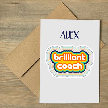 Personalised Brilliant Coach Greeting Card, 2 of 2